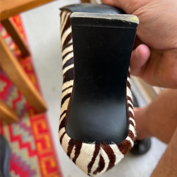 Nine West Zebra Pumps Square Toe block heel 90s - Picture 15 of 16